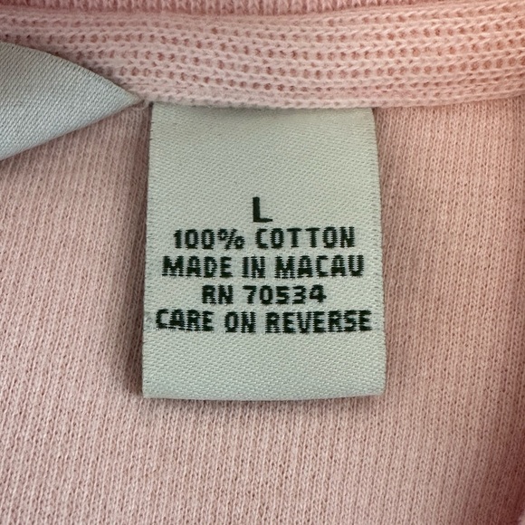 Orvis light pink sweater collared short sleeve size large v neck - Picture 6 of 8
